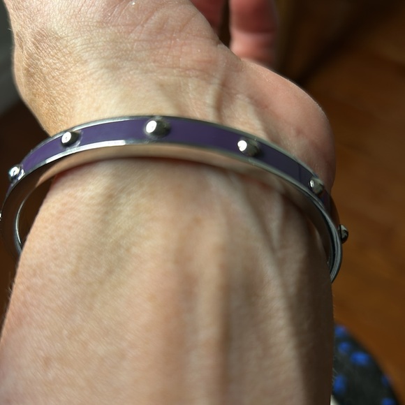 Coach Silver Tone and Purple Enamel Bangel - Picture 10 of 12